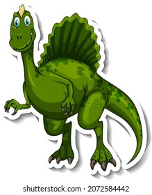Spinosaurus dinosaur cartoon character sticker illustration