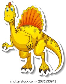 Spinosaurus dinosaur cartoon character sticker illustration
