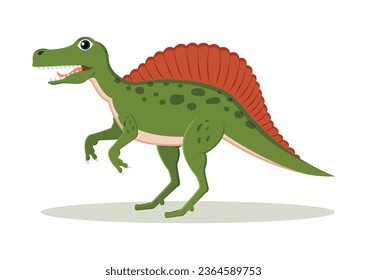 Spinosaurus Dinosaur Cartoon Character Vector Illustration