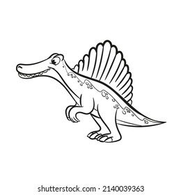 spinosaurus dinosaur cartoon isolated on white