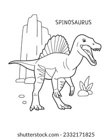 Spinosaurus dinosaur coloring page for kids