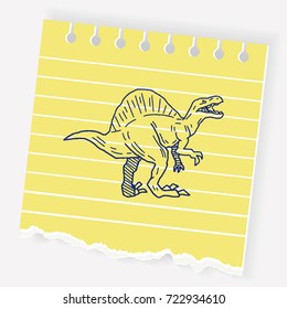 Spinosaurus dinosaur doodle