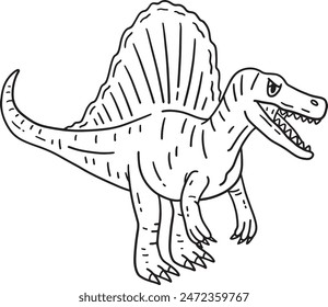 Spinosaurus Dinosaur Isolated Coloring Page 