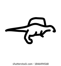 spinosaurus dinosaur line icon vector. spinosaurus dinosaur sign. isolated contour symbol black illustration