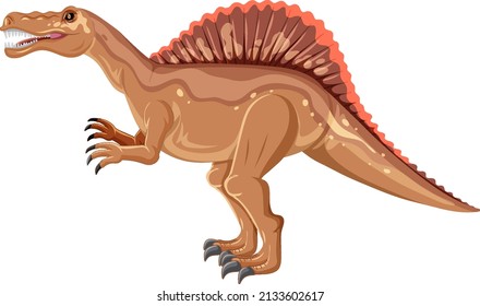 Spinosaurus dinosaur on white background illustration