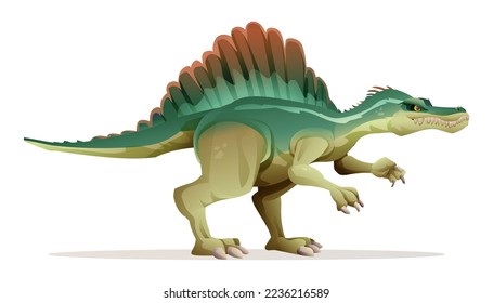 Spinosaurus dinosaur vector illustration isolated on white background