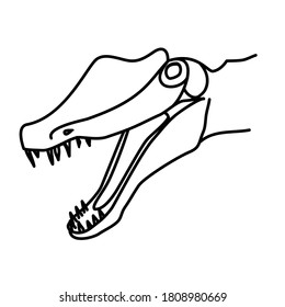 Spinosaurus Icon. Doodle Hand Drawn or Black Outline Icon Style