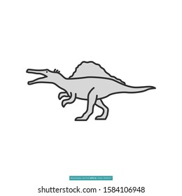 Spinosaurus icon vector illustration logo template for many purpose. Isolated on white background.
