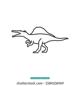 Spinosaurus icon vector illustration logo template for many purpose. Isolated on white background.