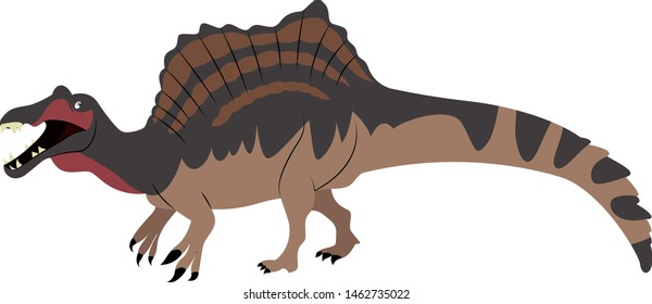 Spinosaurus, illustration, vector on white background.
