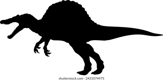 Spinosaurus, isolated dinosaur silhouette vector illustration