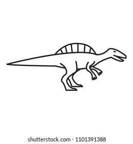 Spinosaurus thin line icon. Vector outline icon.