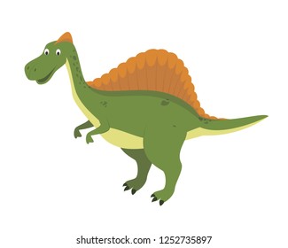 Spinosaurus vector illustration in cartoon style for kids. Dinosaurs Collection.