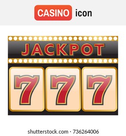 spins 777. Slot machine symbols on black background. Lucky seven