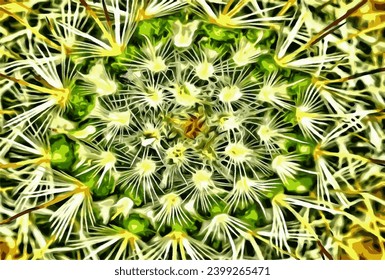 Spiny cactus seen from above