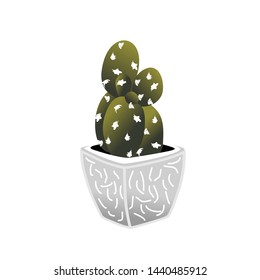 spiny cactus spiked round in pot Image graphic icon logo design abstract concept vector stock. Can be used as a symbol related to nature or interior