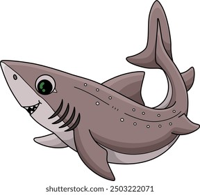Spiny Dogfish Shark Cartoon Colored Clipart 