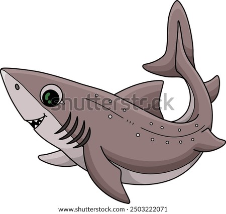 Spiny Dogfish Shark Cartoon Colored Clipart 