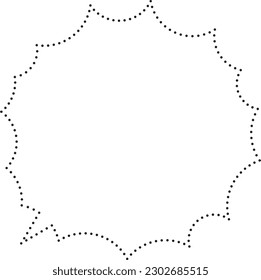 Spiny speech bubble Dotted line Border only
