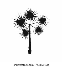 Spiny tropical palm tree icon in simple style isolated on white background. Flora symbol