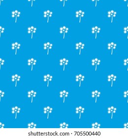 Spiny tropical palm tree pattern repeat seamless in blue color for any design. Vector geometric illustration