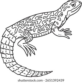 Spiny-Tailed Lizard Isolated Coloring Page 