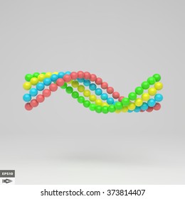 Spiral. 3d Vector Template. Abstract Illustration. 3d Abstract Spheres Composition. Futuristic Technology Style. Idea Concept. Vector illustration for Science, Technology, Web Design, Network.