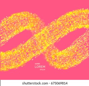 Spiral. 3d vector wireframe object. Illustration with connected lines and dots. Abstract grid design. Connection structure. Technology style. 