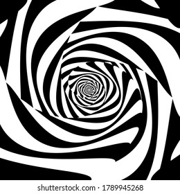 Fondo abstracto espiral, arte óptico dinámico. Concepto gráfico para su diseño