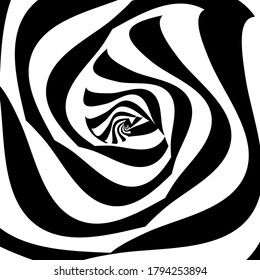 Fondo abstracto espiral, arte óptico dinámico. Concepto gráfico para su diseño