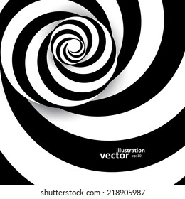 Spiral abstract background, dynamic optical art, vector illustration eps10