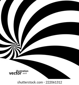Spiral abstract background, dynamic optical art, vector illustration eps10