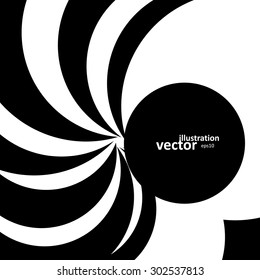 Spiral abstract background, dynamic optical art, vector illustration eps10