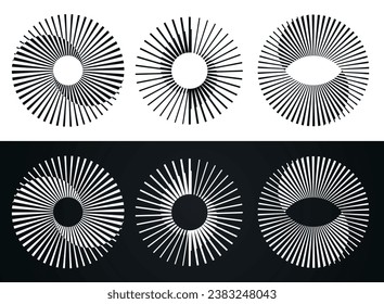 Spiral abstract circle set. line dynamic abstract, design graphic spiral electro waves vector illustration, sound wave rhythm circle black and white background or set logo icon