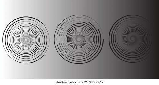 Spiral abstract circle set. vector illustration design graphic spiral electro waves. vektor