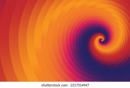 Fondo vectorial espiral abstracto colorido con color azul y naranja