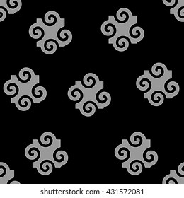 Spiral abstract gray seamless pattern. Fashion graphic background design. Modern stylish abstract texture.Monochrome template for prints, textiles, wrapping, wallpaper, website. VECTOR illustration