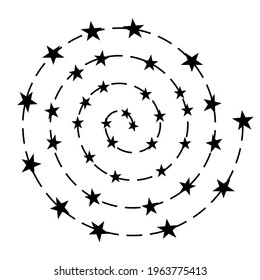 Spiral from abstract lines. Illustrations on the theme astrology, astronomy, esotericism, prediction of the future. 
