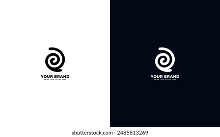 Spiral abstract logo. Spiral icon, letter R. Graphic vector illustration design