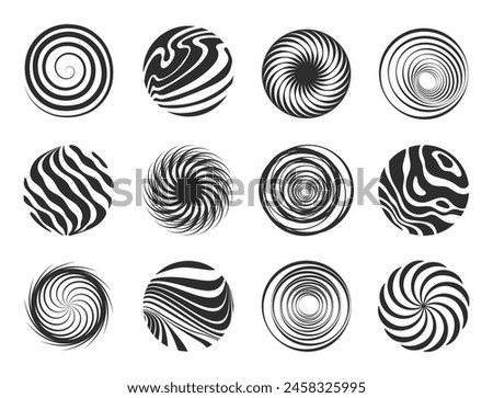 Spiral abstract movement and hypnotic vortex, whirl and vortex dynamic icon design. Illustration of spiral and swirl, vortex hypnotic movement vector