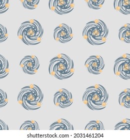 Spiral Abstract Pattern Expressionism Digital Illustration. Vector Design Seamless Modern Texture.
