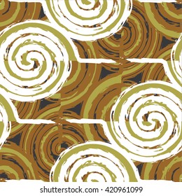 Spiral in abstract pattern, scribble, seamless vector background.