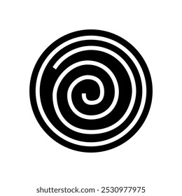 Icono de glifo de acupuntura en espiral. Vector de acupuntura en espiral. Ilustración de símbolo aislado