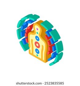 Spiralakupunktur isometrischer Symbolvektor. spiralförmiges Akupunkturzeichen. einzelne Symbolgrafik