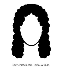 Spiral Afro Curls Ringlets hairstyle silhouette front view, tight curls shape volume texture structure clean outline for icon, avatar, logo, minimal beauty graphics, fashion illustration