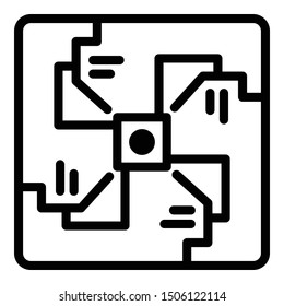 Spiral alchemy icon. Outline spiral alchemy vector icon for web design isolated on white background