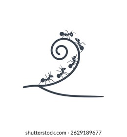 Spiral Ant Trail Icon Isolated On White Background