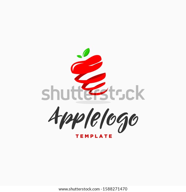 Download Spiral Apple Logo Design Template Apple Stock Vector Royalty Free 1588271470