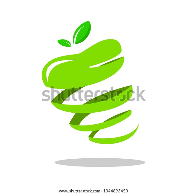 Download Spiral Apple Skin Logo Design Spiral Stock Vector Royalty Free 1344893450