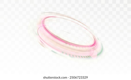 Spiral arc effect of bright glow in warm red tones. Effect of shining magical lines twisted in space with flickering points of bright sparks on white background PNG.	
